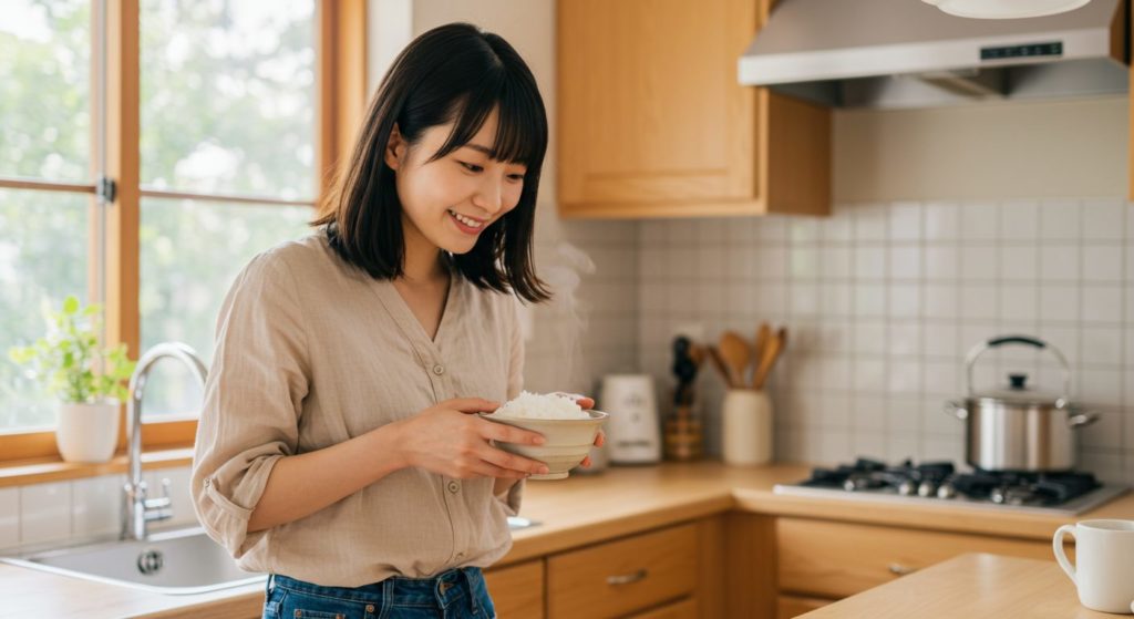 毎日の食事で金運を育む女性