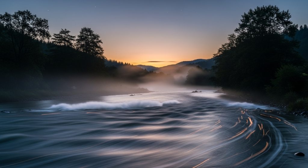 川の流れのように負のエネルギーを受け流すイメージ