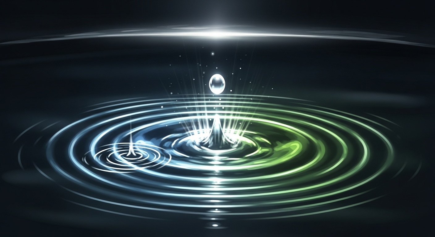 停滞した運気が浄化され、好転していく様子を描いたスピリチュアルなイラスト