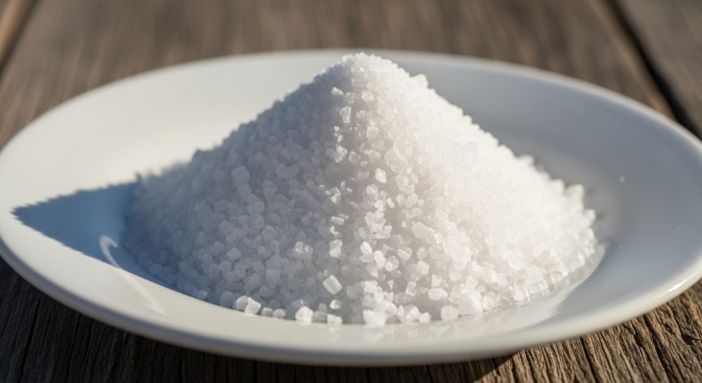 白いお皿に盛られた浄化のための粗塩