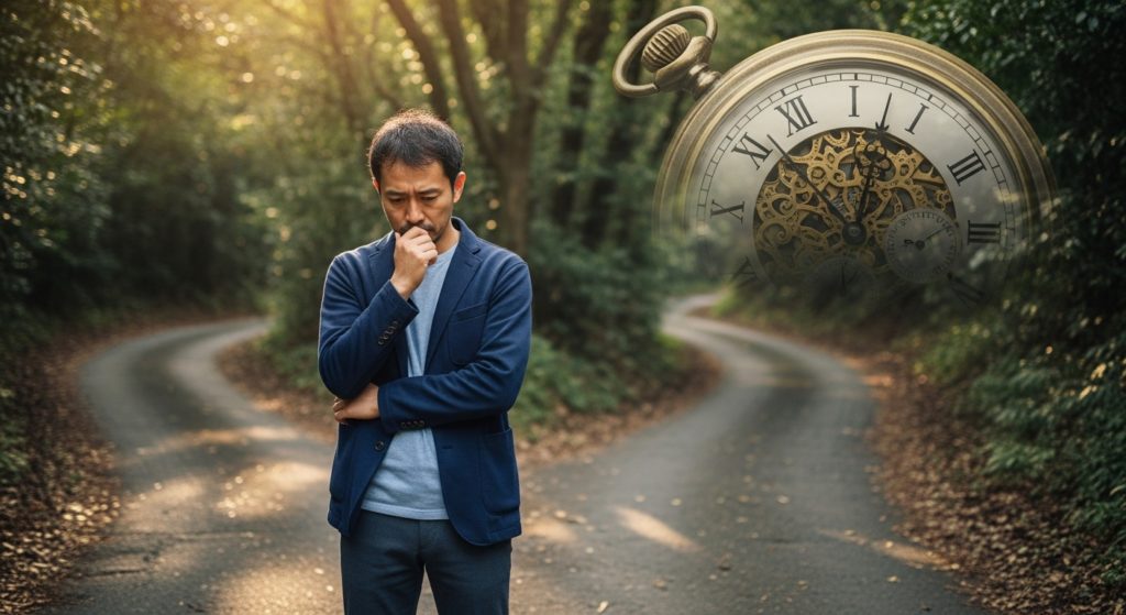 分かれ道で悩み時間を浪費する日本人男性