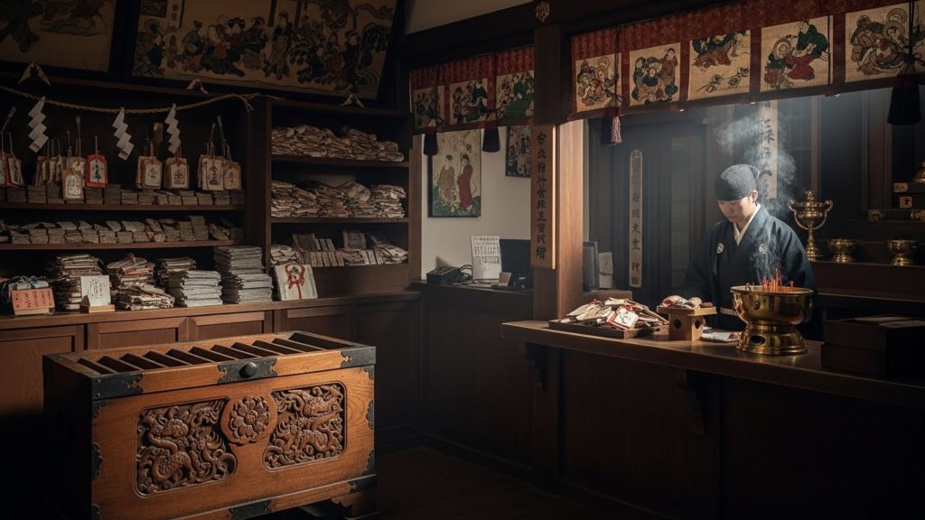 神社の古札納所の風景