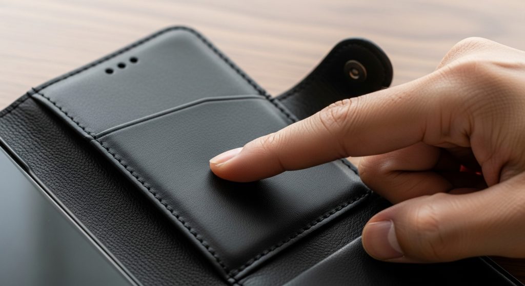 手帳型スマホケースの収納ポケット