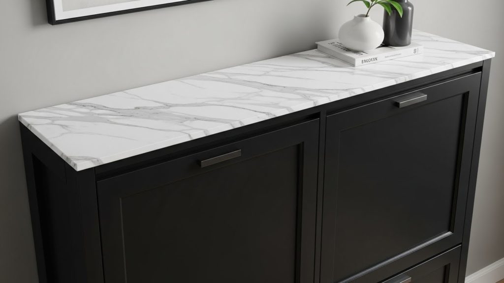 リメイクシートで明るく変身した下駄箱の天板