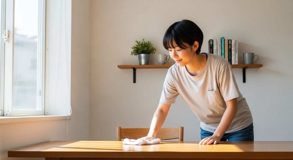 部屋を掃除して運気を迎え入れる準備をする様子 護符が届くまでの過ごし方