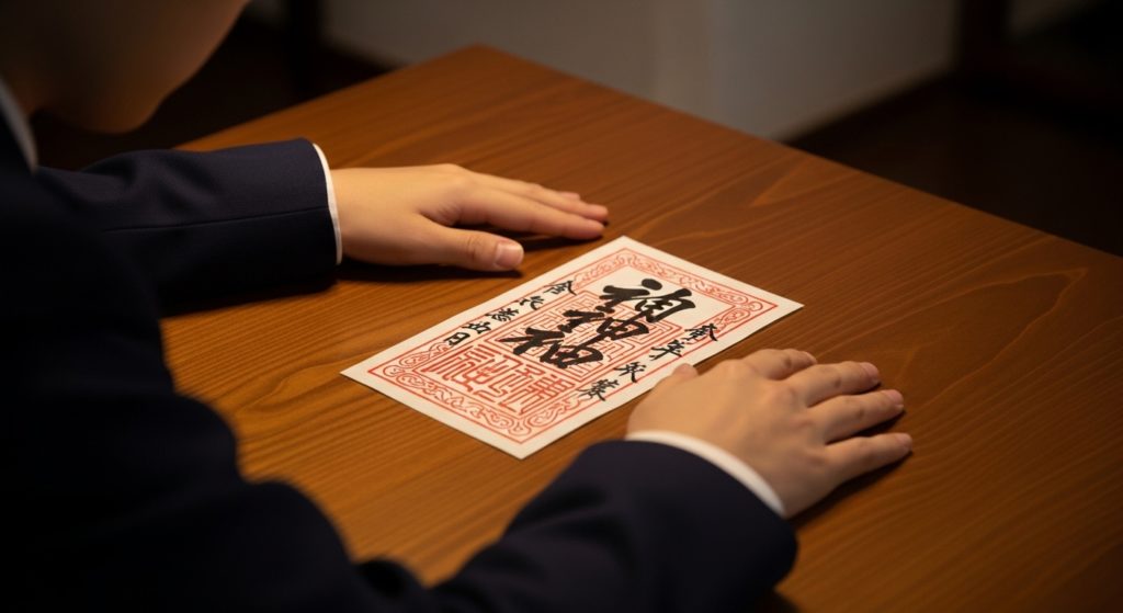 伝統的なお守りを手に取り、静かに自分を見つめ直す時間