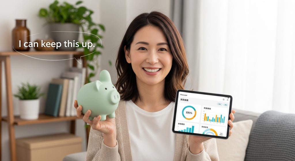 自分の特性を理解し、前向きに家計管理をスタートさせる女性