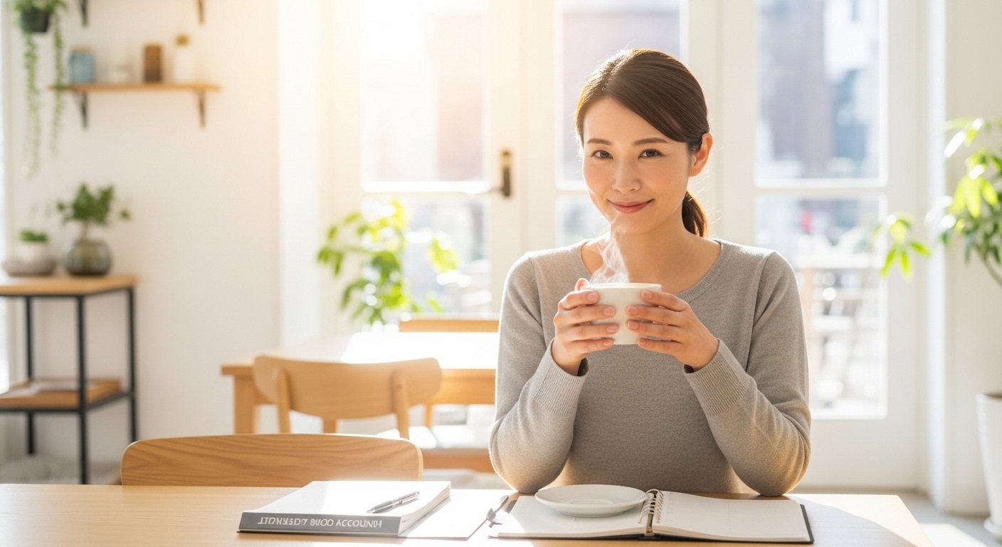 吉日をきっかけに家計や自己投資の計画を前向きに立てる女性