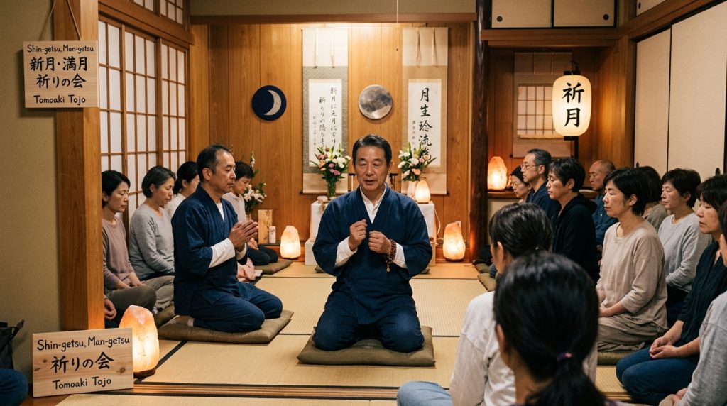祈祷師・東条知明による新月・満月の限定祈祷の様子