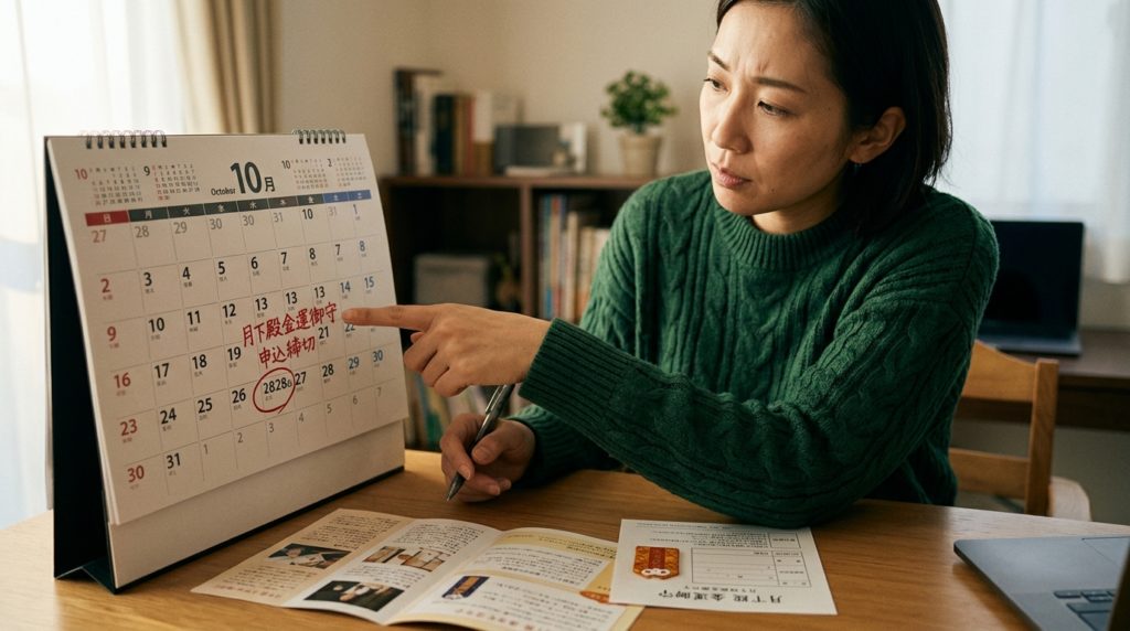 月花殿金運護符の申し込み締切をカレンダーでチェックするイメージ